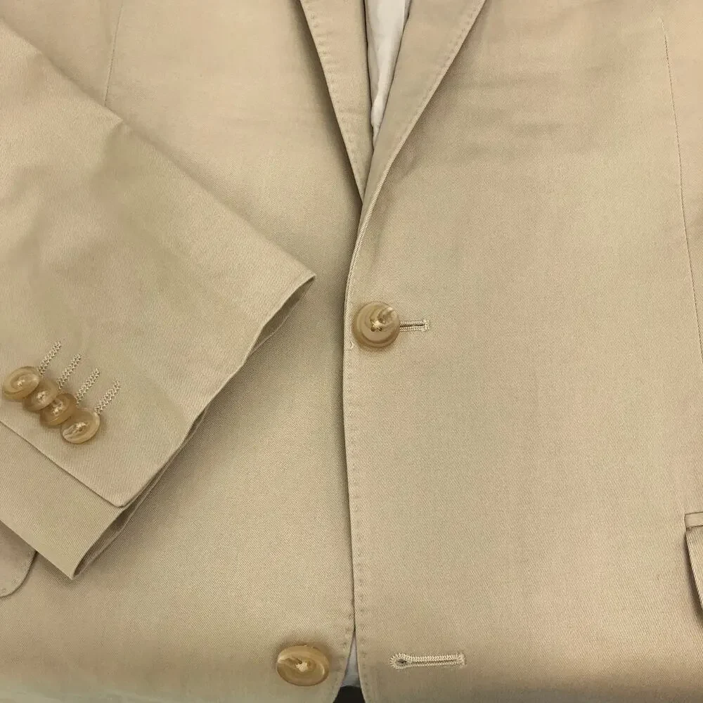 Ralph Lauren LRL Mens Size 44L Sport Coat Jacket Blazer Khaki RECENT *BLEMISHED